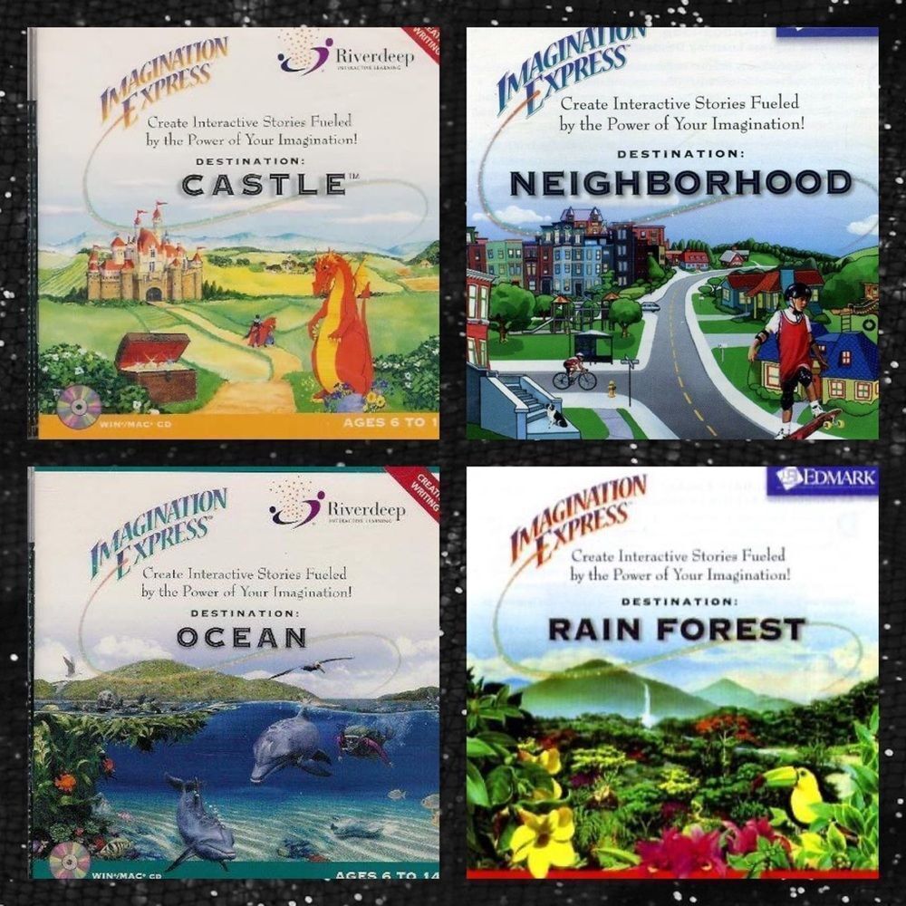 Set of 4 Edmark Imagination Express Interactive Learning CD-ROMs